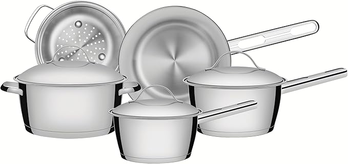 Jogo de Panelas Tramontina inox fundo triplo 5 peças