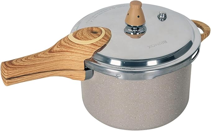 Panela de pressão Brinox Ceramic Life Pressure 4,2L fundo de indução areia