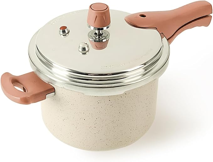 Panela de pressão Oikos 4,4L antiaderente cerâmico indução bege