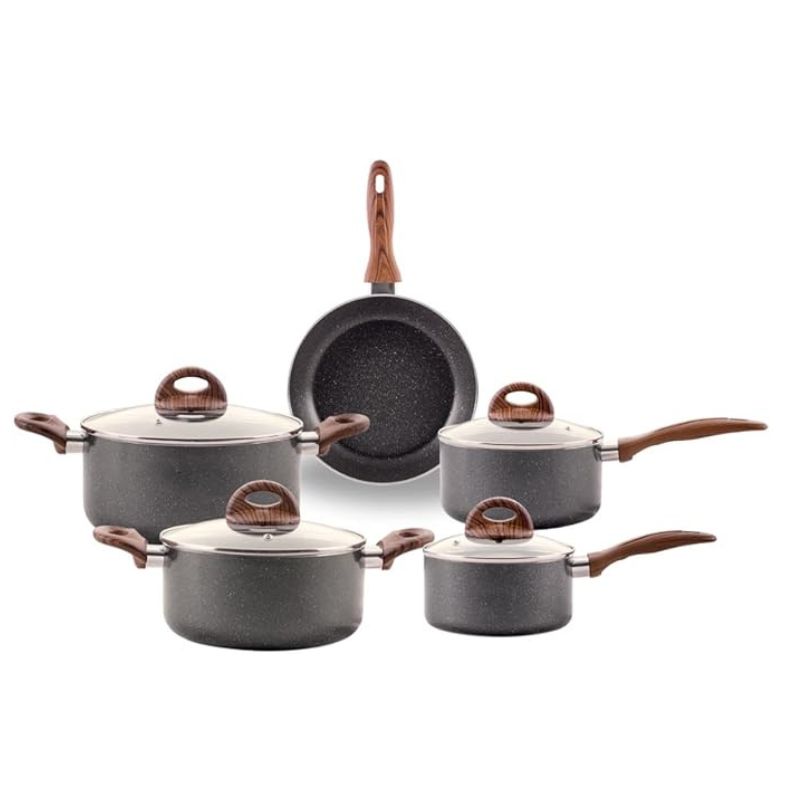 Brinox Ceramic Life 5 peças com fundo de indução Granito